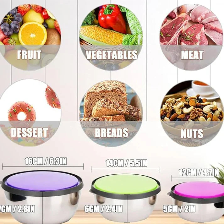 Set Of 3 Leak-Proof BPA-Free Stainless Steel Storage Boxes