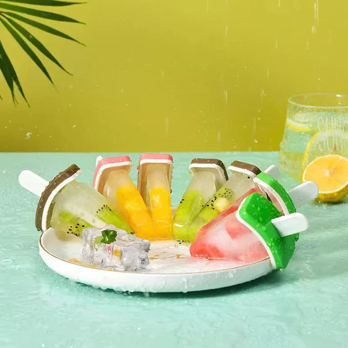 4 Pcs Chill & Fruit Ice Cream Molds Set