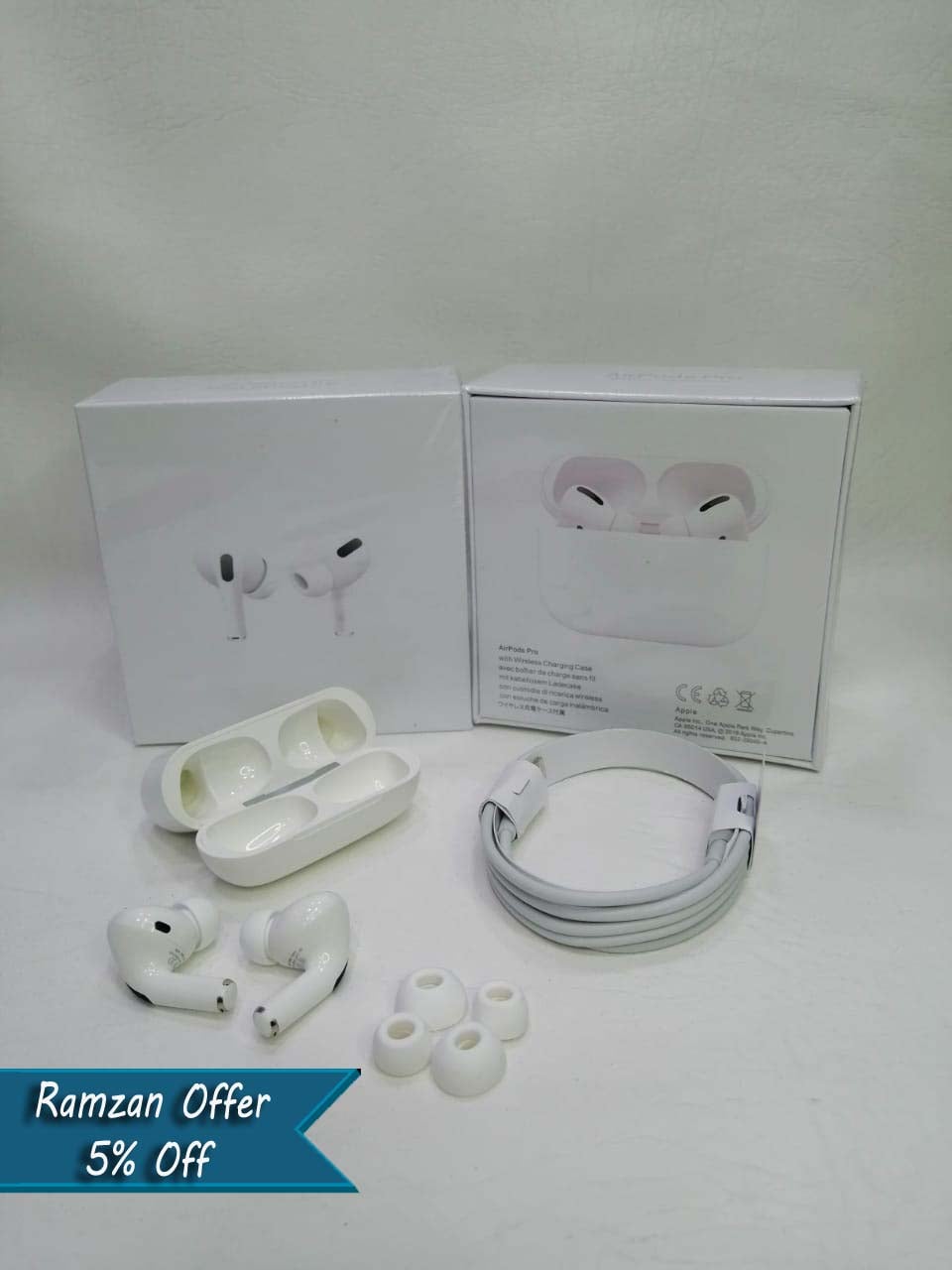 Airpods Pro 3rd Gen TWS (True Wireless Stereo) Bluetooth Earbuds Dual Earphones Headset (Connect With All Bluetooth Devices)