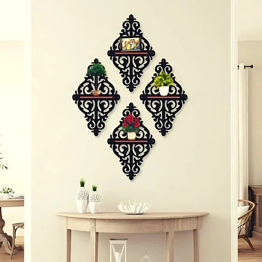 Simple Natural Wood Shelves – 7 Inch, Set Of 4