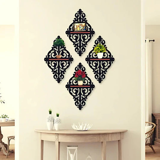 Simple Natural Wood Shelves – 7 Inch, Set Of 4