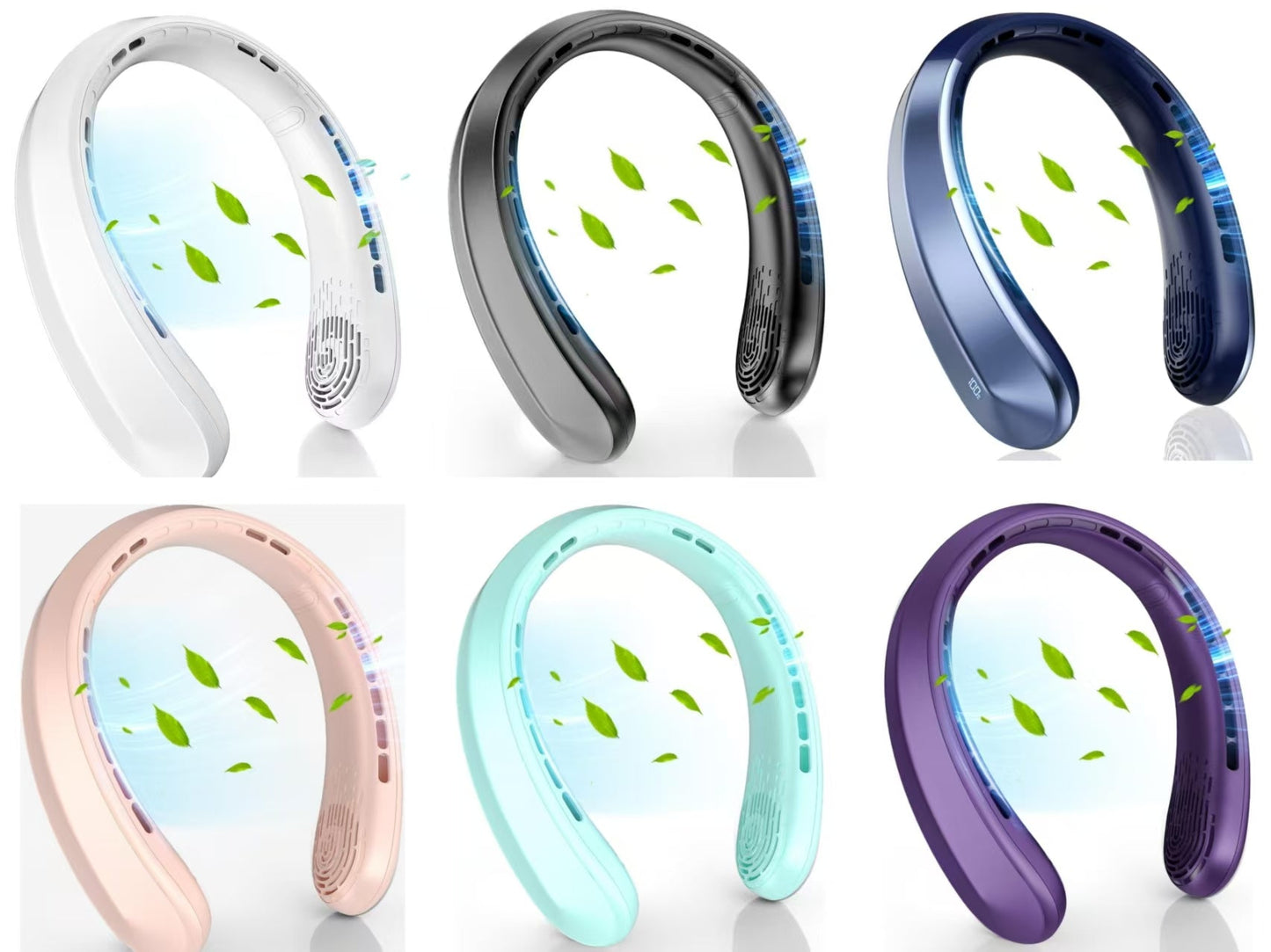 Portable Neck Fan - 3 Speed Rechargeable Bladeless Neck Fan, Adjustable Personal Neck Fan For Women and Men Modern Design, Great Cooling Fan For Travel, Outdoors and Sports