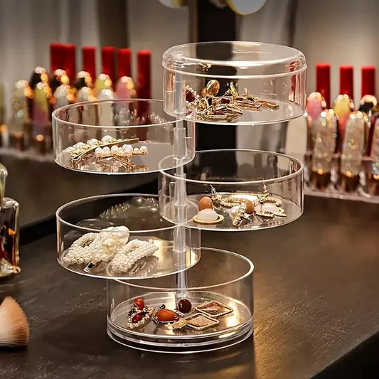 5-Tier Rotating Jewelry Box – Round Design