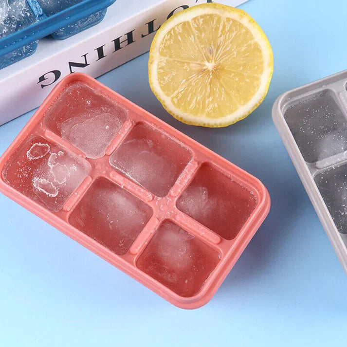 Flexible Silicone Ice Cube Tray – 6 Grid