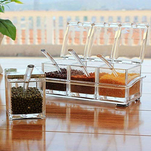 Clear 4-Section Spice Organizer Container