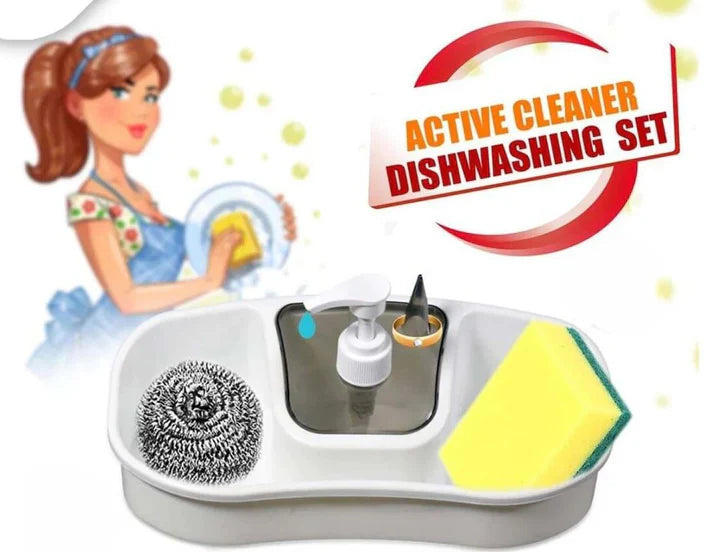 Refillable Soap Brush for Dishwashing & Sink Cleaning