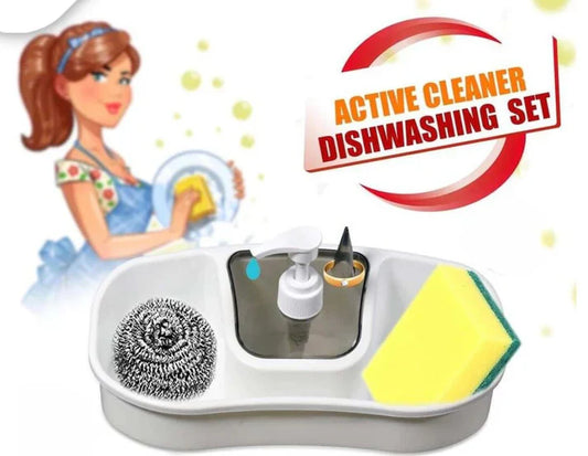 Refillable Soap Brush for Dishwashing & Sink Cleaning