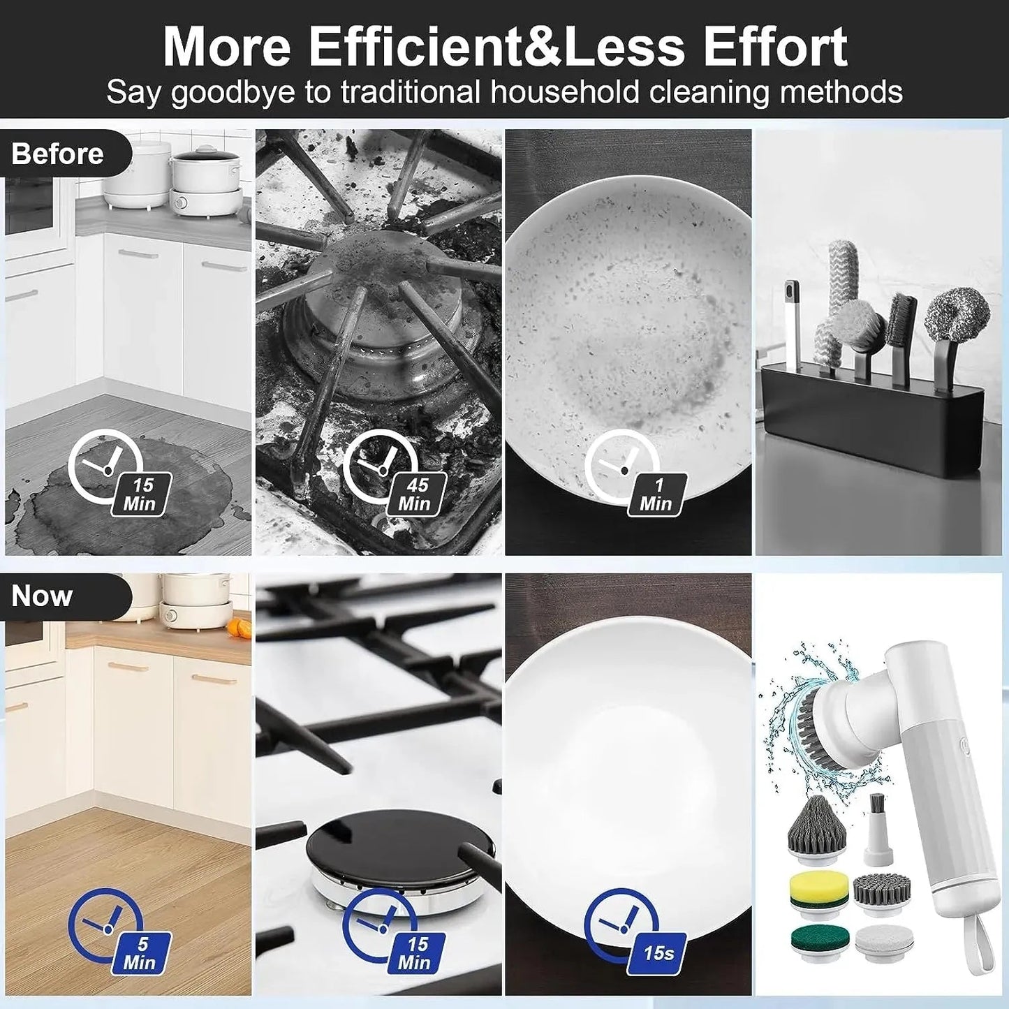 New Electric Spin Scrubber Cordless Cleaning Brush