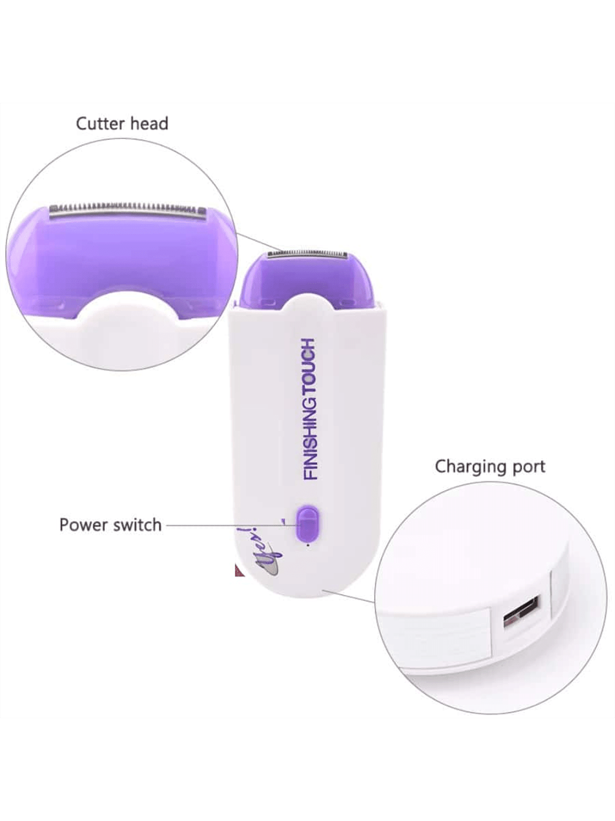 Professional female facial, leg, bikini, hand, body, electric shaver, hair removal device