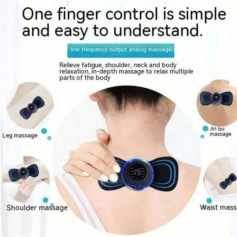 Mini Electric Neck Massager Multifunctional EMS Cervical Massage Patch Low-Frequency