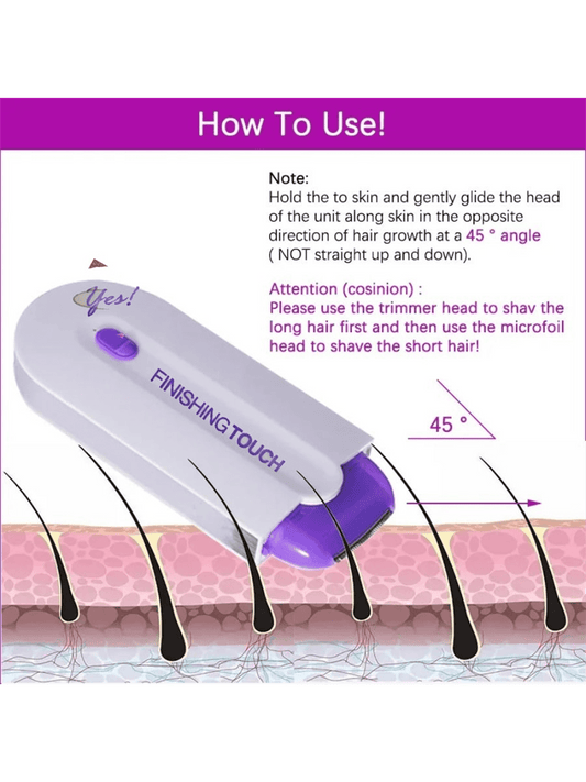 Professional female facial, leg, bikini, hand, body, electric shaver, hair removal device