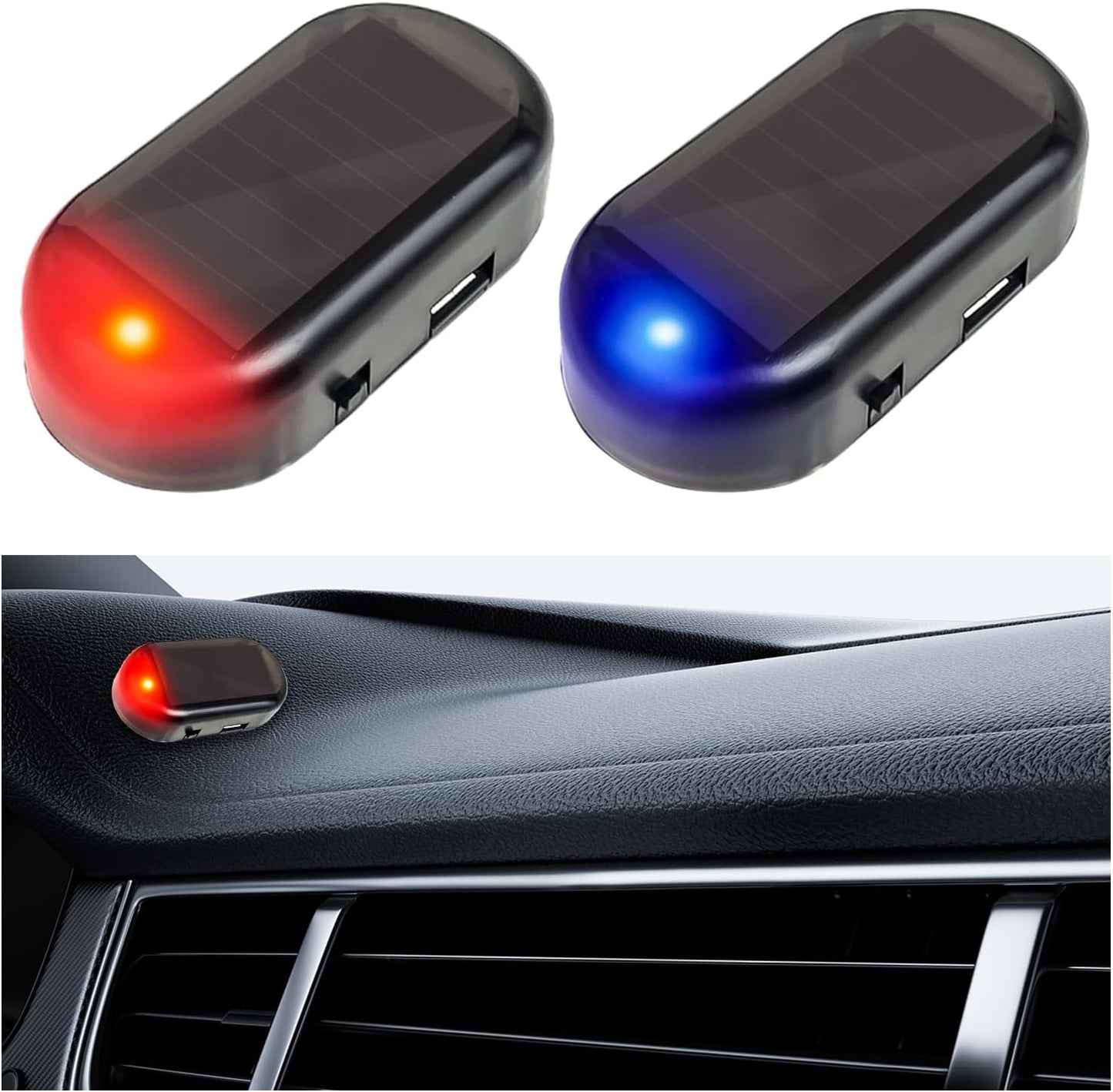 Solar Dummy Car Alarm Light – LED Theft Deterrent