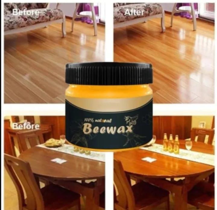 Beeswax Furniture Polish for Wood – 100% Natural Wood Wax, 85G – Restores & Protects Wooden Tables, Chairs, Cabinets – Non-Toxic, Eco-Friendly, Vegan-Friendly Polish with Shine & Long-Lasting Finish