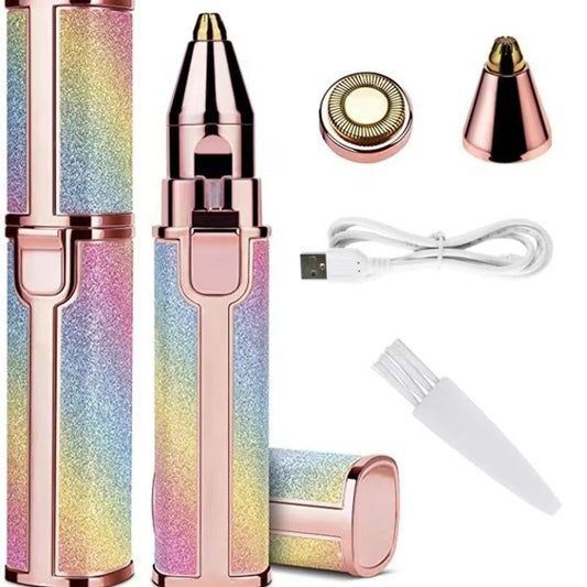 2 In1 Rechargeable Facial Hair Removal and Eyebrow Shaver - Face Lips Body